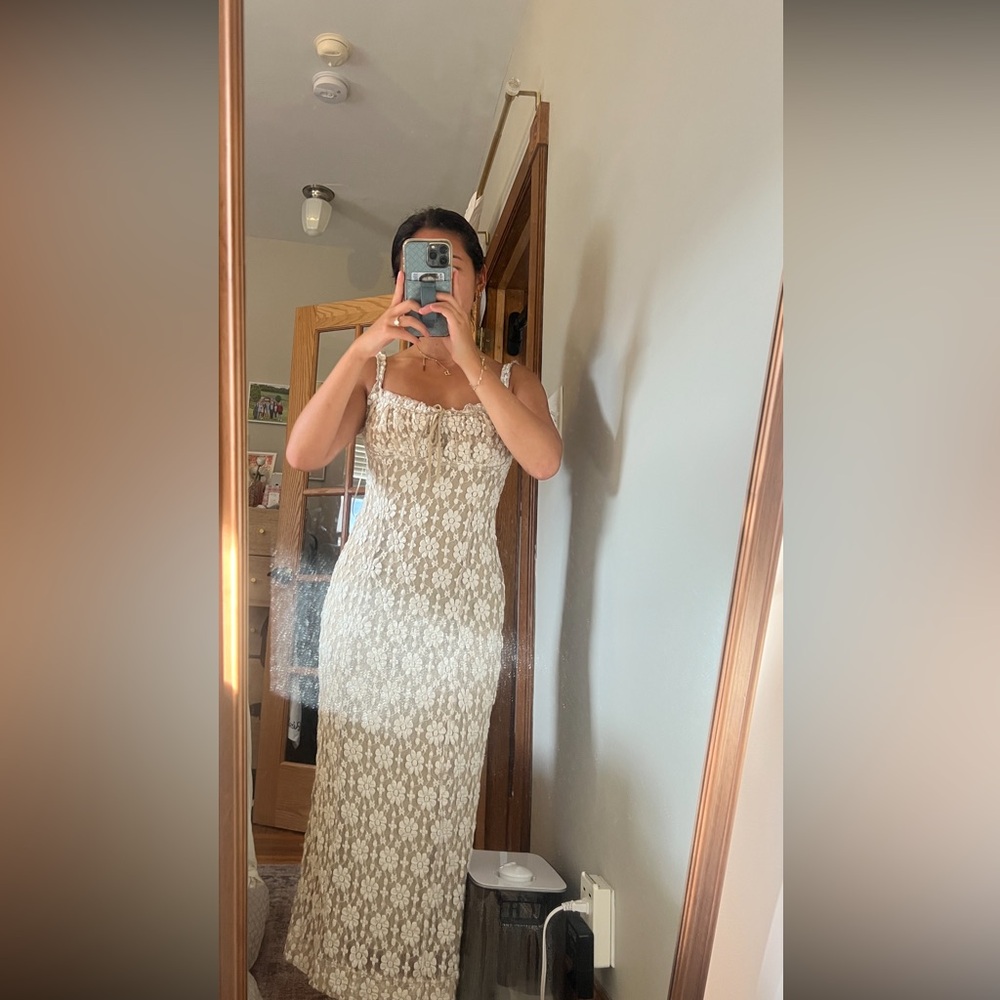 Free People - Lucinda Lace Midi Dress Size M